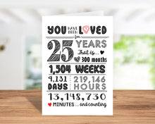 25th Birthday Card - 25th Anniversary Card - 25th Birthday Gift Ideas - 25th Birthday Decorations - Includes Card & Envelope by Katie Doodle