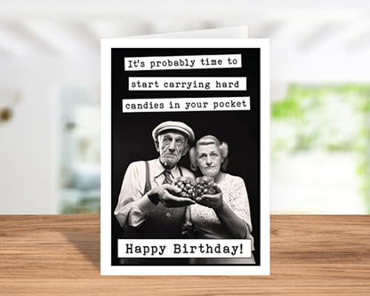 Funny Birthday Card (5x7 inch) with Envelope (Vintage)