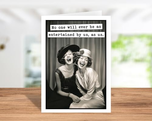 Funny Birthday Card (5x7 inch) for Her with Envelope (Vintage)