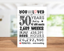 50th Birthday Card - 50th Anniversary Card - 50th birthday gift ideas -  50th birthday decorations - Includes 5x7" Card & Envelope by Katie Doodle