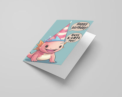 Katie Doodle - Axolotl Birthday Cards (5x7) for Kids with Envelope Katie Doodle - Axolotl Birthday Cards (5x7) for Kids with Envelope