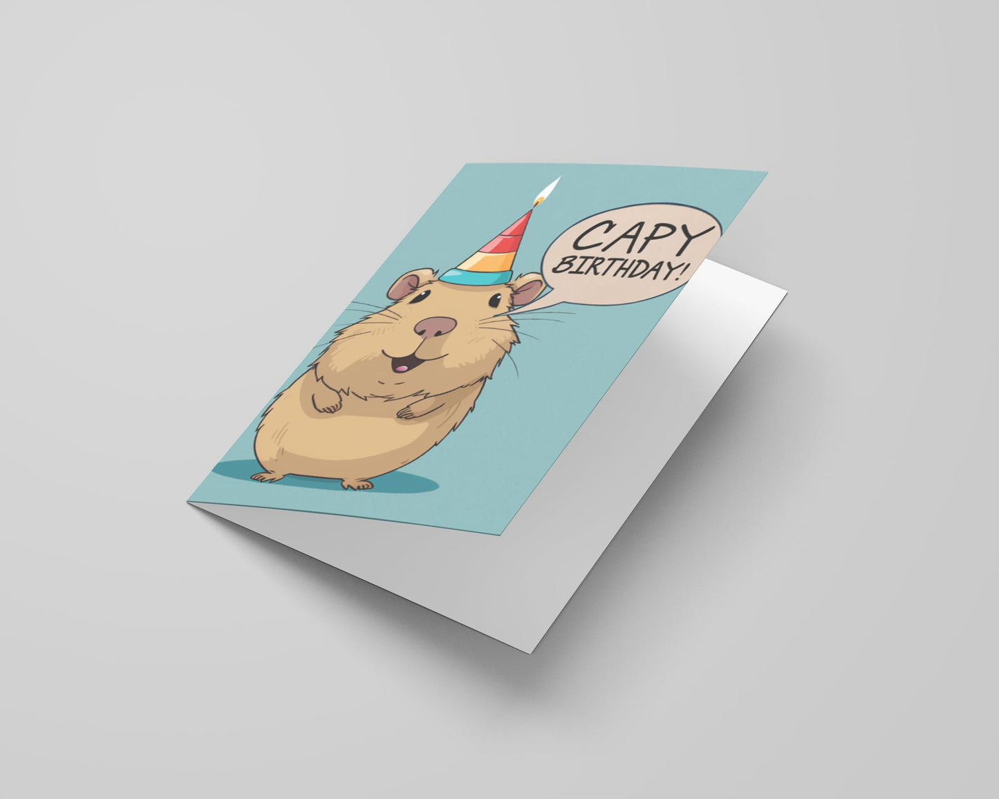 Capybara Birthday Card (Pop-Art) for Kids with Envelope