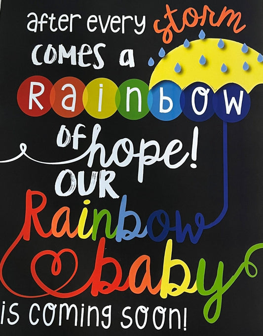 Katie Doodle - Announcement Card - Large (Rainbow Baby)