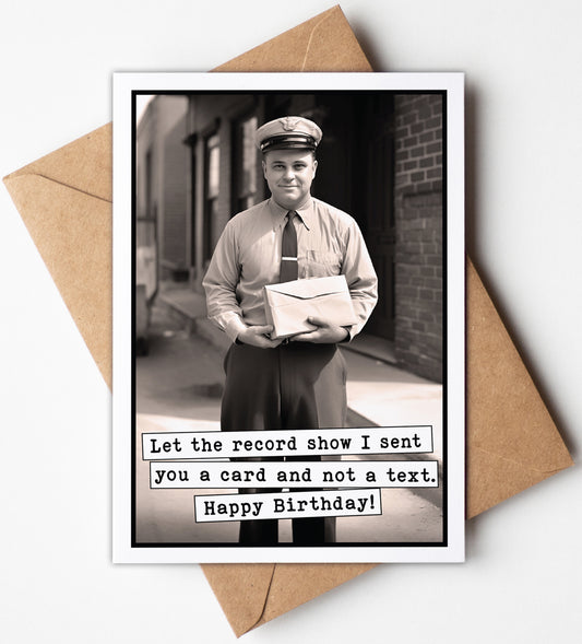 Funny Birthday Card (5x7 inch) Vintage with Envelope