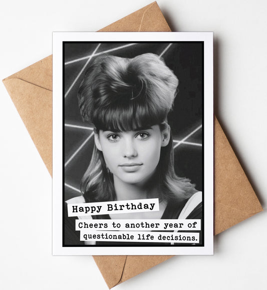 Funny Birthday Card for Friend (5x7") Vintage with Envelope