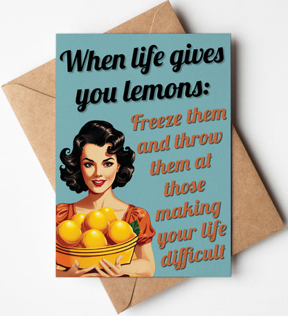 Funny Inspirational Encouragement Card (Pop-Art) for Women with Envelope