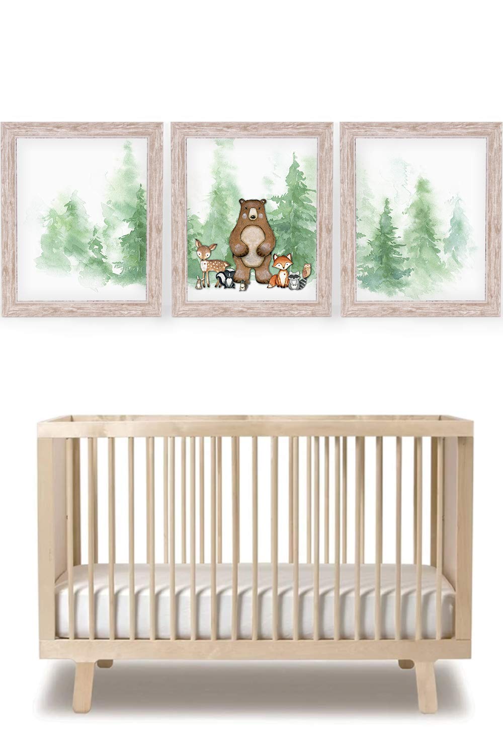 Woodland Nursery Decor for Boy or Girl | Includes Set of 3 Wall Prints