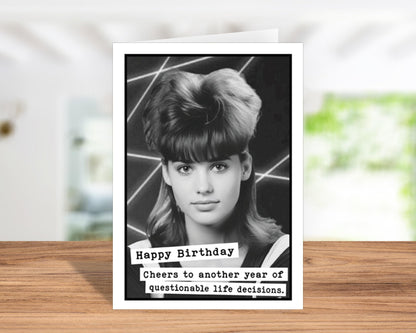 Funny Birthday Card for Friend (5x7") Vintage with Envelope