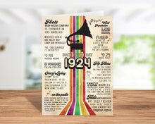 100th Birthday Card (5x7 inch) Vintage 1924 with Envelope