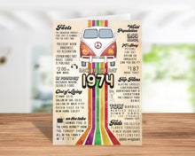 50th Birthday Card (5x7 inch) Vintage 1974 with Envelope