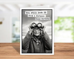 Funny Birthday Card (5x7 inch) Vintage with Envelope