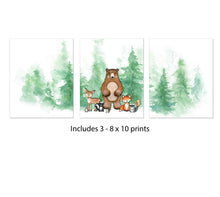Woodland Nursery Decor for Boy or Girl | Includes Set of 3 Wall Prints