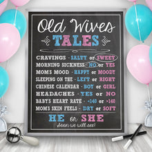 Baby Gender Reveal Party Games Decorations | 11x17" Old-Wives-Tales Poster (GR001)